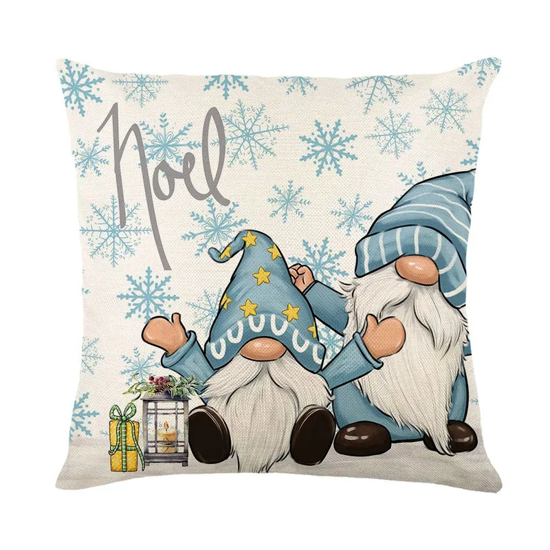 Merry Christmas Pillow Cover Set with Festive Prints - Axyaa