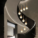 Axyaa Crystal Chandelier Stair Pendant Light Modern Living Room Interior Lighting