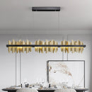 Axyaa Gold/Black LED Modern Chandelier for Dining Room and Kitchen Island