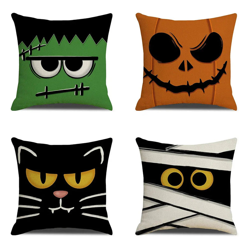 Axyaa Halloween Ghost Face Pillow Cover for Home Decor