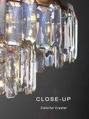 Axyaa Italian Crystal Round LED Pendant Lamp for Luxury Living and Dining Rooms