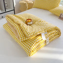 Axyaa Green Plaid Summer Quilt - Double-sided Queen Bed Comforter