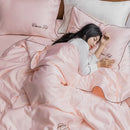Axyaa Embroidered Tencel Cool Quilt Set with Ice Silk for Summer Luxe Comfort