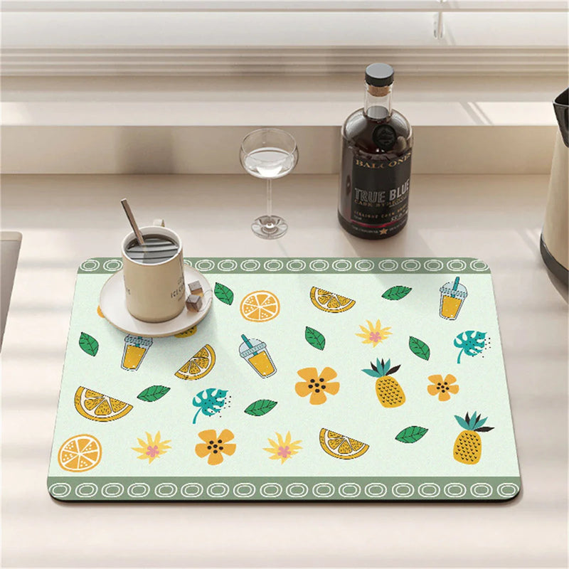Axyaa Cartoon Print Kitchen Coasters Set for Glasses and Dishes