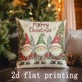Axyaa Merry Christmas Gnome Print Pillow Cover for Sofa or Bed Decor