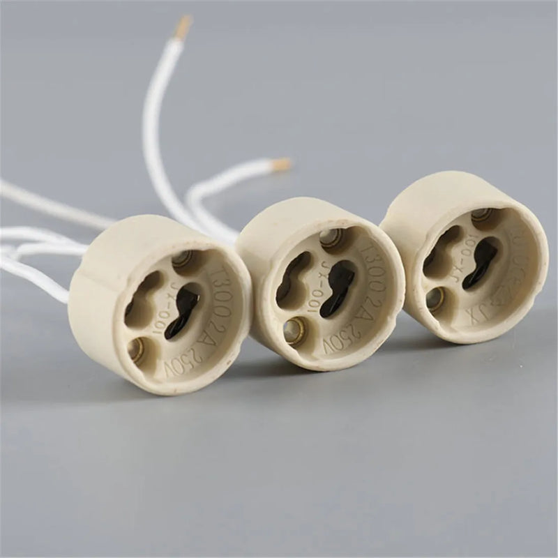 Axyaa GU10 Ceramic Lamp Holder with Silicon Wire Connector