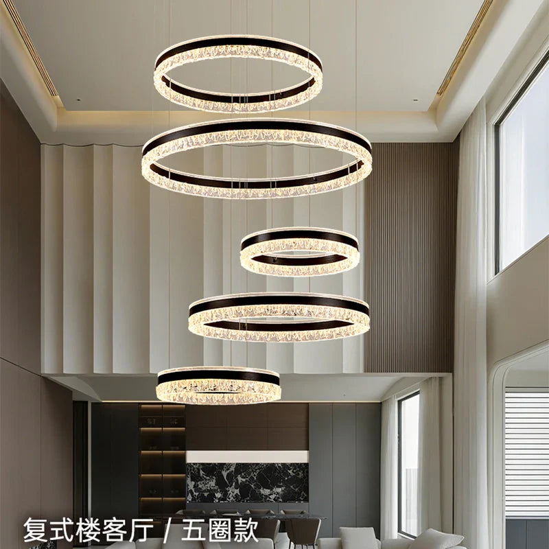 Axyaa Stainless Steel LED Chandelier for Nordic Home Decor & Dining Room Lighting
