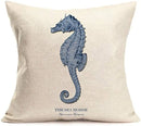 Axyaa Marine Life Blue Pillow Case Set - Home Decor Ocean Sailing Theme