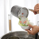 Axyaa Stainless Steel Noodle Funnel with Wooden Handle for Cooking, Fishing, and Rice