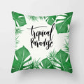 Axyaa Tropical Green Plants Pattern Cushion Cover for Sofas and Decor
