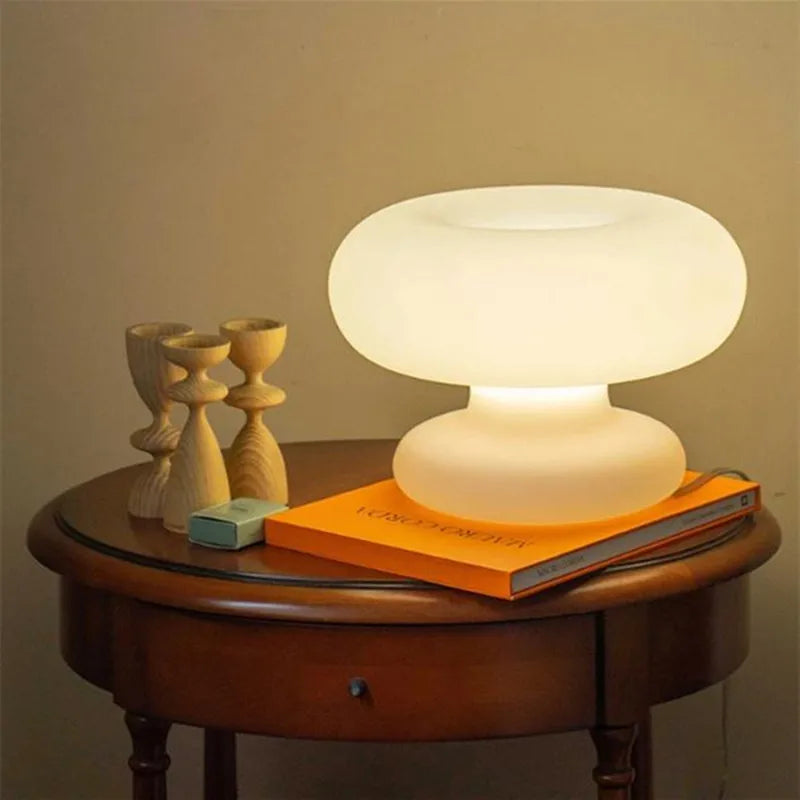 Nordic Glass Mushroom Table Lamp for Living Room by Axyaa