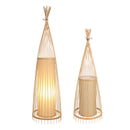 Axyaa Bamboo Woven Table Lamp: Nordic Design, LED Light for Home Decor