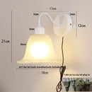 Axyaa Glass Iron LED Wall Sconce Pull Chain Switch Stair Light - White