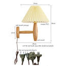 Axyaa Cream PVC LED Wall Lamps - Japanese Walnut Wood Applique Murale