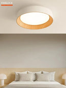 Axyaa Walnut LED Ceiling Lamp - Modern Nordic Light Fixture with Remote Control