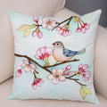 Axyaa Cartoon Parrot Pillowcase with Birds and Flowers 45x45cm