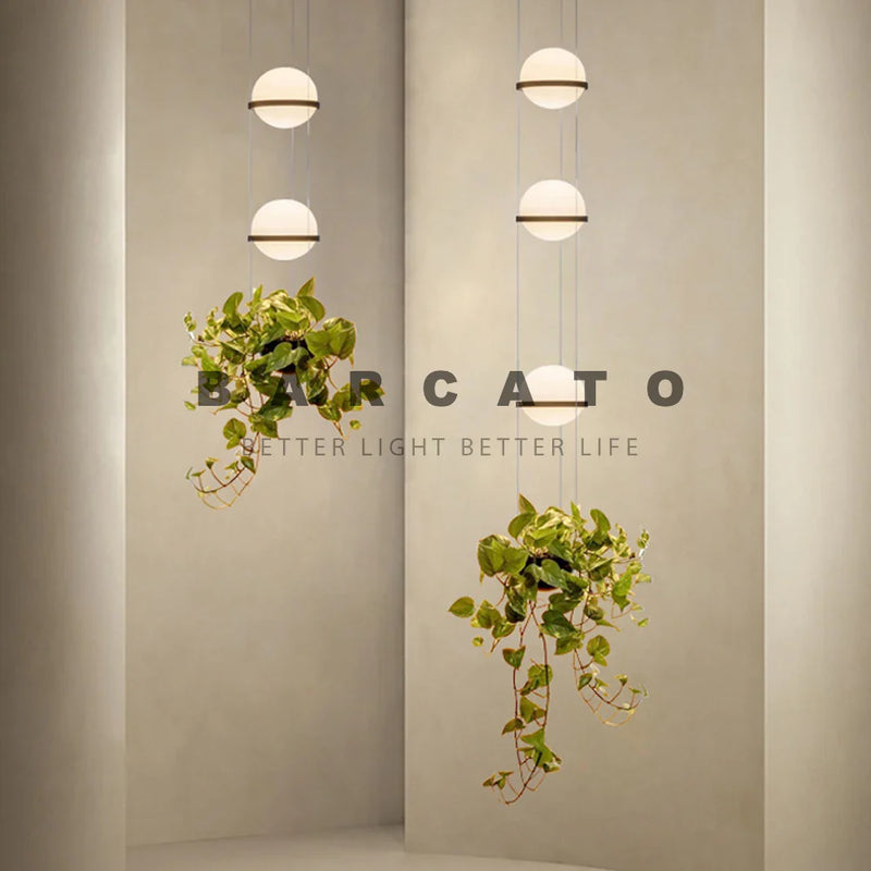 Axyaa Nordic Plant LED Bedside Chandelier - Indoor Living Room Lighting