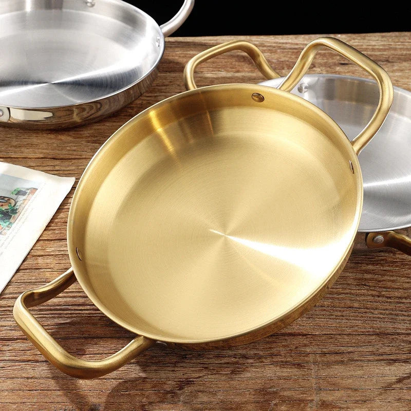 Axya Golden Army Hotpot: Thickened Double Ear Frying Pan Rice Pot & Seafood Dry Pot