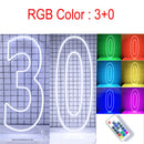 Axyaa LED Neon Number Sign - 30in, RGB Flashing, Sweet 16 18 21 Night Light