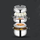 Axya Stainless Steel Multi-Layer Steamer for Gas & Induction Stoves