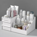 Axyaa Makeup Organizer: Vanity Storage Box with Drawers for Cosmetics, Brushes, Lipstick