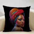 Axyaa African Lady Cushion Cover Pillow Case Sofa Decoration Linen Pillowcase