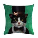Axyaa Animal Oil Painting Pillowcase: Flax Sofa Cushion Adornment Cover