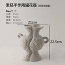 Axyaa Embryo Ceramic Vase Retro Desktop Decor Flower Arrangement Ornament Pot