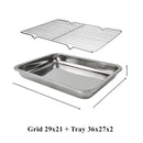 Axyaa Stainless Steel Bakeware Set Kitchen Utensils Storage Tray Cooling Rack