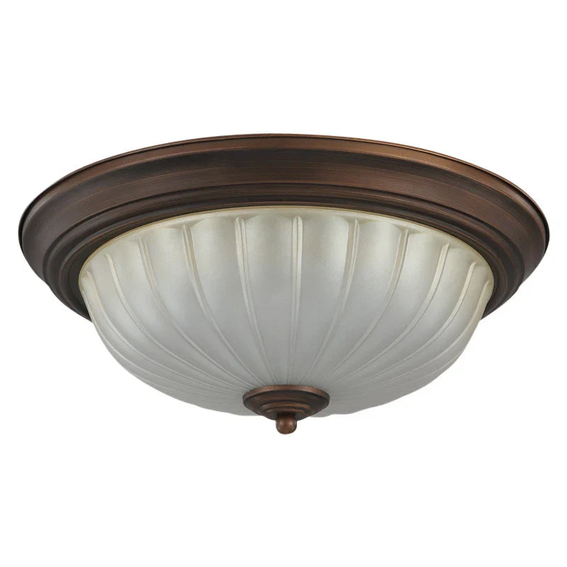 Axyaa Black Bronze Ceiling Light with Frosted White Glass Lampshade