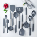 Axyaa 14-Piece Stainless Steel Silicone Kitchenware Set in Storage Barrel