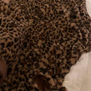Axyaa Leopard Print Rabbit Plush Sofa Blanket: Stylish, Warm & Comfortable Home Decor