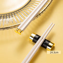 Axyaa White Metal Alloy Chopsticks Set - 5 Pairs Reusable Japanese Chinese Korean Tableware