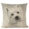 Cute Bulldog Hand-Painted Linen Pillowcase by Axyaa Teddy Collection