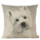 Cute Bulldog Hand-Painted Linen Pillowcase by Axyaa Teddy Collection