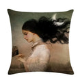 Axyaa Fairy Girl Linen Pillowcase for Home Decor 45X45CM