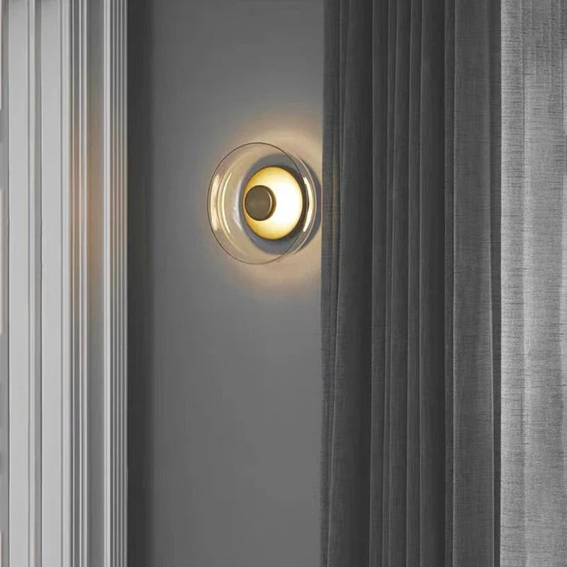 Axyaa Nordic Glass Wall Lamp: Designer Lighting for Bedroom, Living Room, Hotel