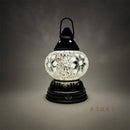 Axyaa Mini Turkish Mosaic Lanterns: Battery Warm Light, Rechargeable LED Camp Lamp