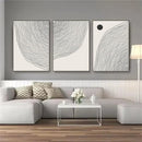 Axyaa Beige Black Lines Abstract Canvas Wall Art: Modern Minimalist Nordic Living Room Decor