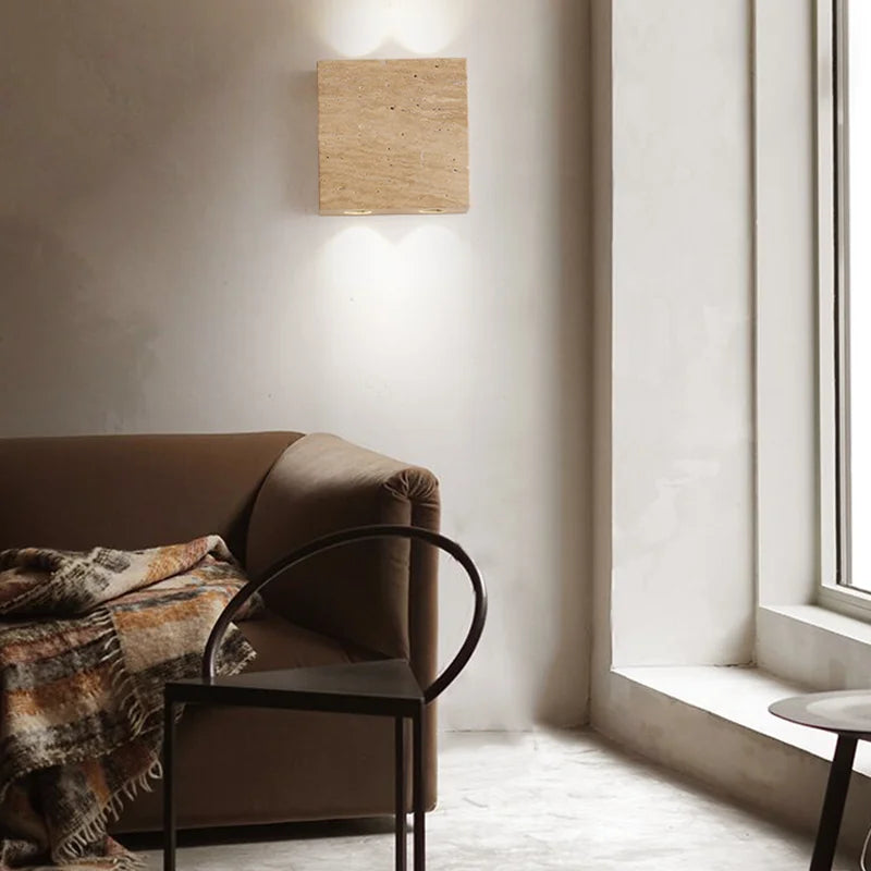 Axyaa Stone Decor Wall Lamp Square Spotlights G9 COB Led Sconce Bedroom Corridor Home Decor