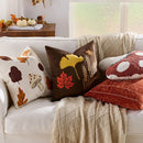 Axyaa Embroidered Maple Leaf Throw Pillowcases in 30x50/45x45cm Sizes
