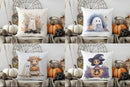 Axyaa Halloween Ghost & Floral Pillow Cover for Sofa, Bedroom, Car