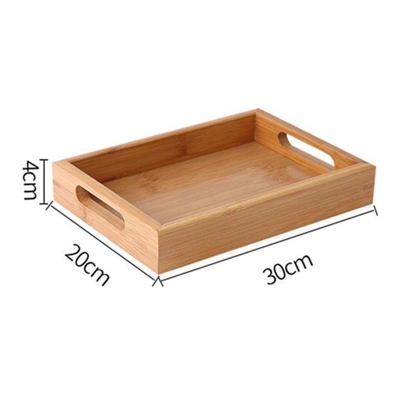 Axyaa Bamboo Tea Tray, Food Storage, Dinner Plate, Kitchen Tableware