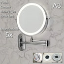 Axyaa LED Trifold Makeup Mirror with USB Charging, Magnifying & Tricolor Dimming