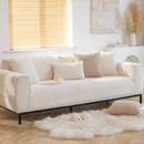 Axyaa Rabbit Fur Sofa Cover: Winter Plush Slipcover for Luxe Living Room Decor