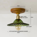 Axyaa Glass Wood LED Ceiling Lights Modern Plafondlamp for Living Room & Corridor
