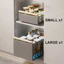 Axyaa Foldable Sink Pull-out Rack: Adjustable Drawer Dish Storage Organizer