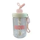Axyaa Cat Design Straw Water Cup for Kids - Portable & Durable Plastic Bottle
