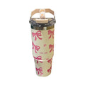 Axyaa 30oz Bow Thermos Tumbler Stainless Steel Insulated Hot Coffee Cup