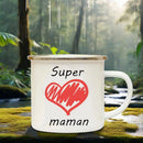Axyaa Best Mom French Enamel Mug -  Creative Coffee Cup Gift